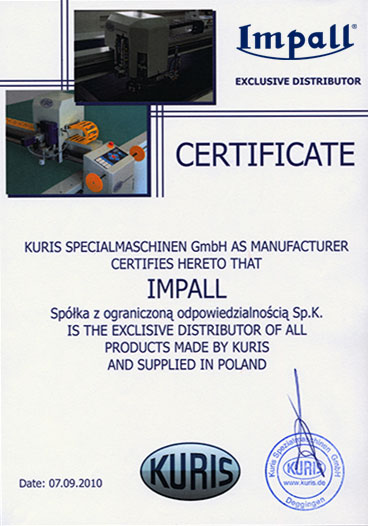 Kuris certyfikat autoryzowanego przedstawiciela dla IMPALL